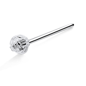 Woolen Ball Shaped Silver Straight Nose Stud NSKA-621